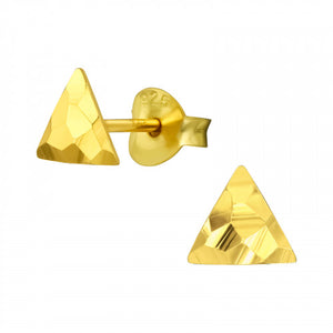 925 Silver Gold Triangle Earring