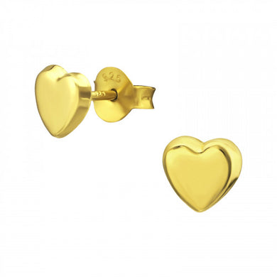 925 Silver Gold Heart Earring