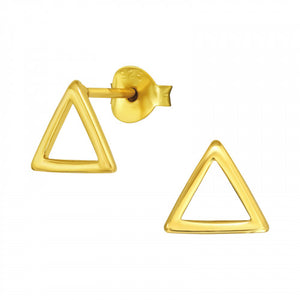 925 Silver Gold Triangle Earring