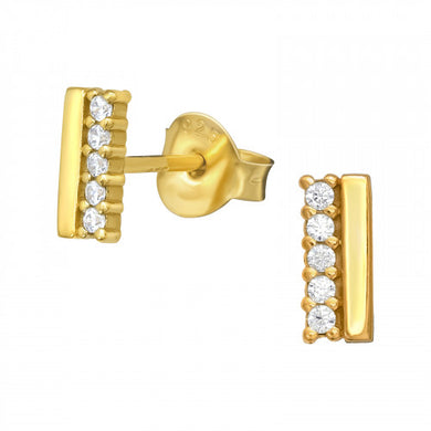 925 Silver Gold Bar Earring