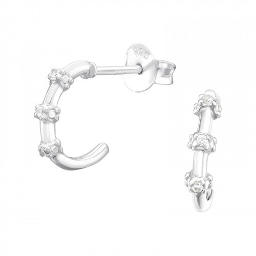 925 Silver Half Hoops Earring