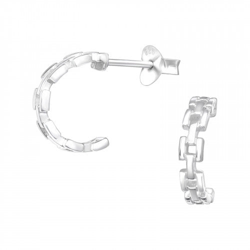925 Silver Styled Hoops Earring