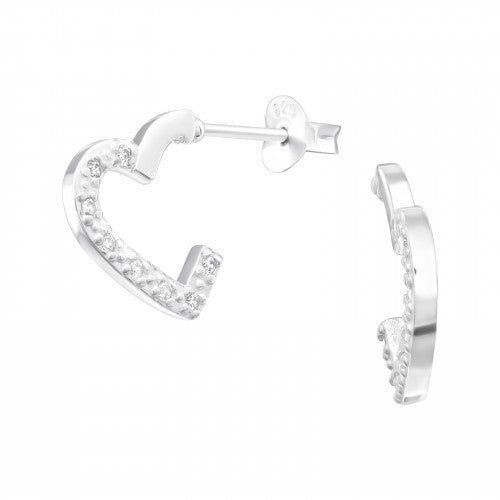 925 Silver Heart Hoops Earring