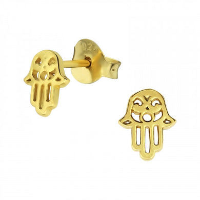 925 Silver Gold Hamsa Earring