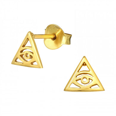 925 Silver Gold Evil Eye Earring