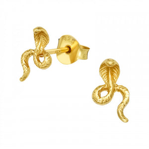 925 Silver Gold Cobra Earring