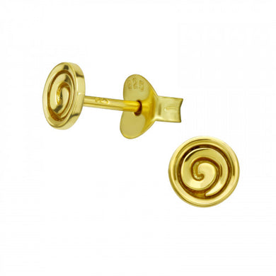 925 Silver Gold Spiral Earring