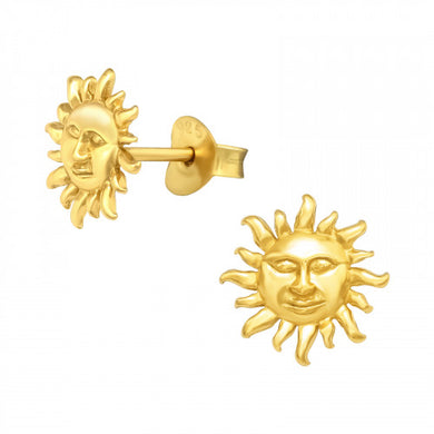 925 Silver Gold Sun Earring