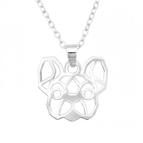 925 Silver Cut Dog Necklace