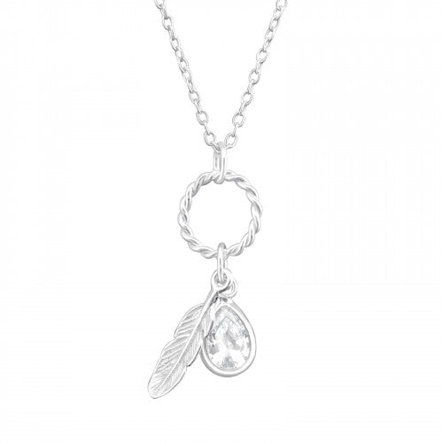 925 Silver Feather Necklace