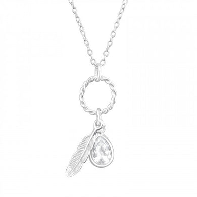 925 Silver Feather Necklace