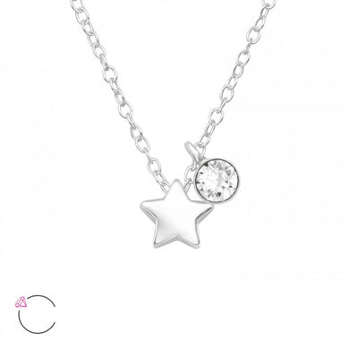 925 Silver Star Crystal Necklace