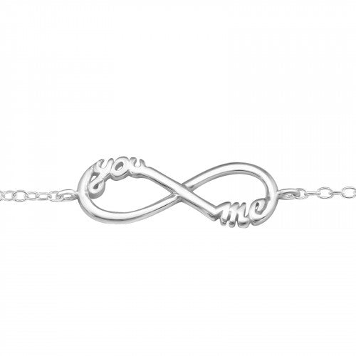 925 Silver You And Me Infinity Bracelet