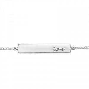 925 Silver Bar Love Bracelet