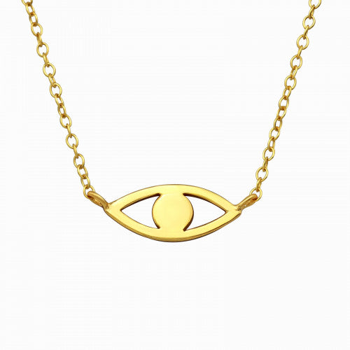 925 Silver Gold Eye Necklace