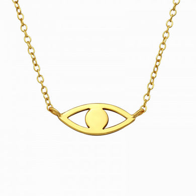 925 Silver Gold Eye Necklace