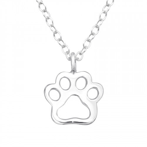 925 Silver Paw Print Necklace