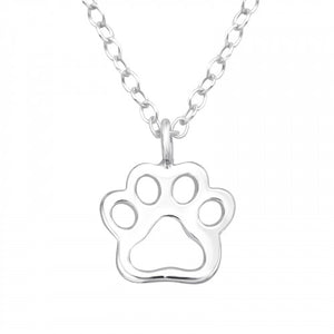 925 Silver Paw Print Necklace