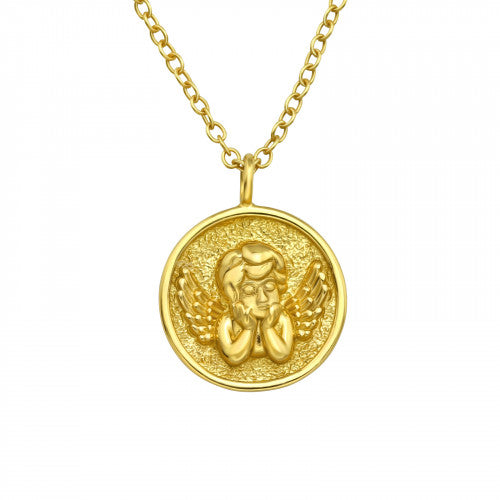 925 Silver Gold Cupid Necklace