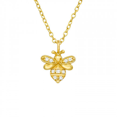 925 Silver Gold Bee Necklace
