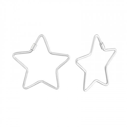 925 Silver Star Hoops Earring