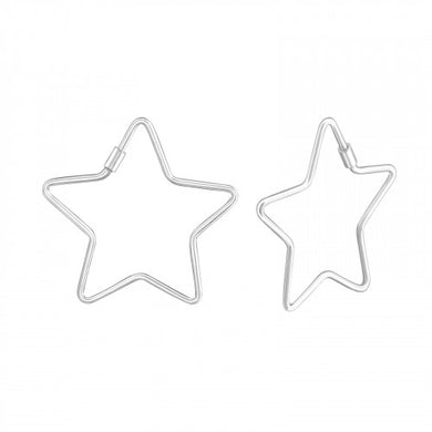 925 Silver Star Hoops Earring