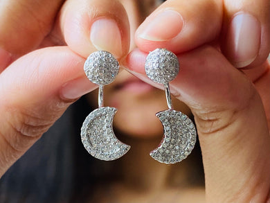 925 Silver Earring Moon Trendy Collection