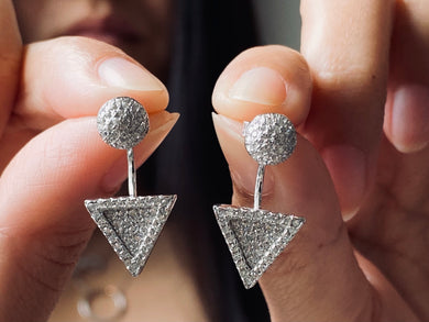 925 Silver Earring Triangle Trendy Collection