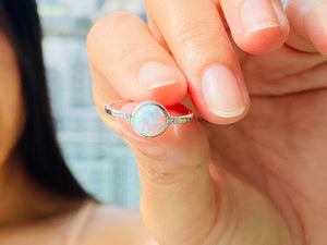 925 Silver Ring Opal Trendy Collection