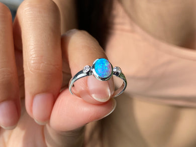 925 Silver Ring Opal Trendy Collection