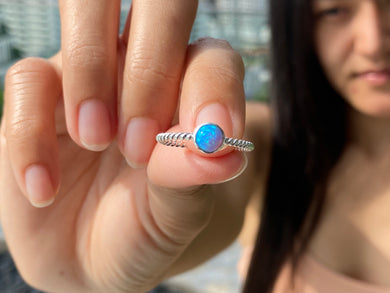 925 Silver Ring Opal Trendy Collection