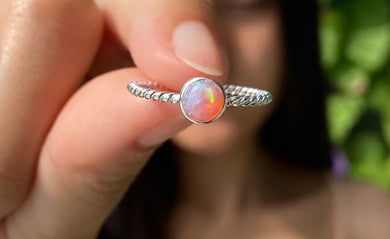 925 Silver Ring Opal Trendy Collection