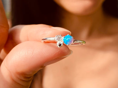 925 Silver Ring Opal Trendy Collection