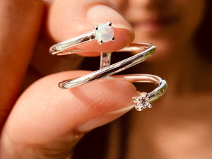 925 Silver Ring Opal Trendy Collection