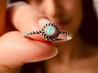 925 Silver Ring Opal Trendy Collection