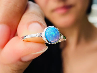 925 Silver Ring Opal Trendy Collection