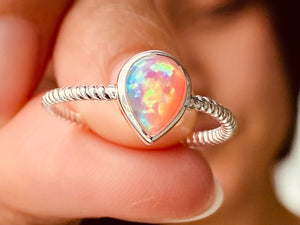 925 Silver Ring Opal Trendy Collection