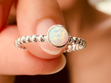 925 Silver Ring Opal Trendy Collection