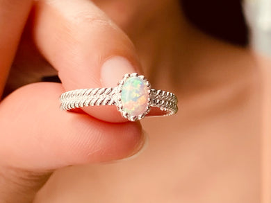 925 Silver Ring Opal Trendy Collection