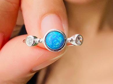 925 Silver Ring Opal Trendy Collection