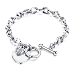 High Quality Titanium Heart Bracelet