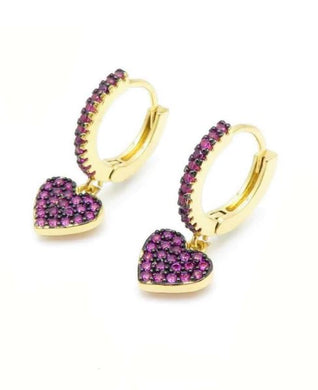 Trendy Heart Huggies Earrings