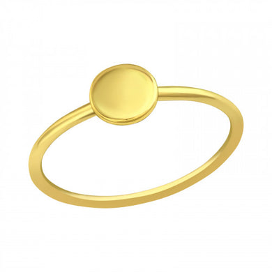 925 Silver Gold Round Ring