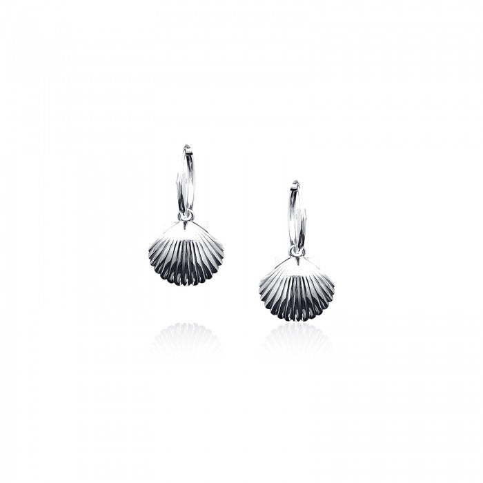925 Silver Scallop Hoop