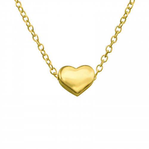 925 Silver Gold Heart Necklace