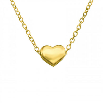 925 Silver Gold Heart Necklace