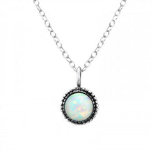 Load image into Gallery viewer, 925 Silver Round Opal Necklace