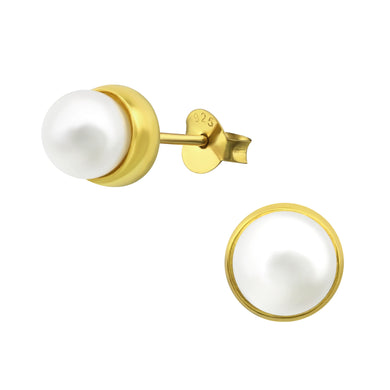 925 Gold Silver Round Earring