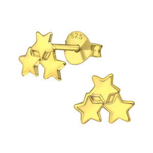 925 Gold Silver Star Earring