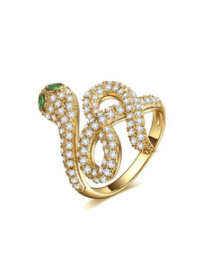 925 Gold Silver Plated Snake Ring